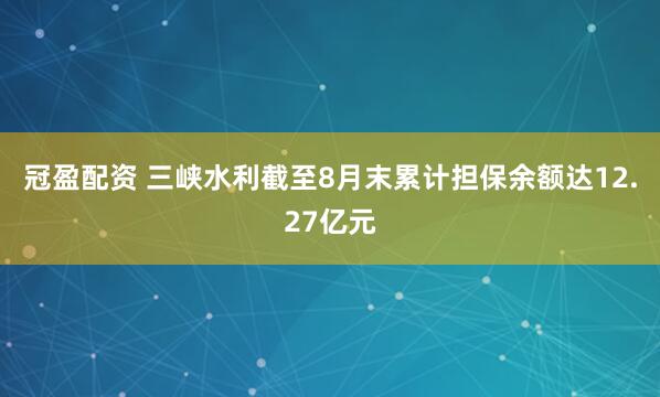 冠盈配资 三峡水利截至8月末累计担保余额达12.27亿元